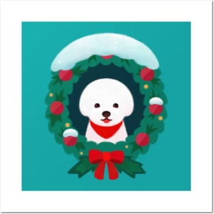 Christmas bichon Posters and Art